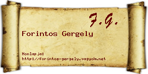 Forintos Gergely névjegykártya